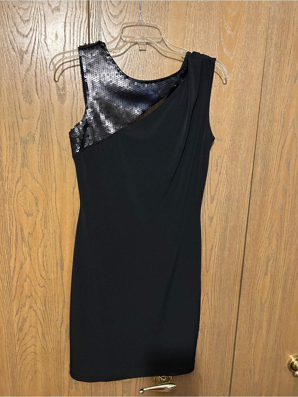 Black Cut Out Sequin Accent Dress